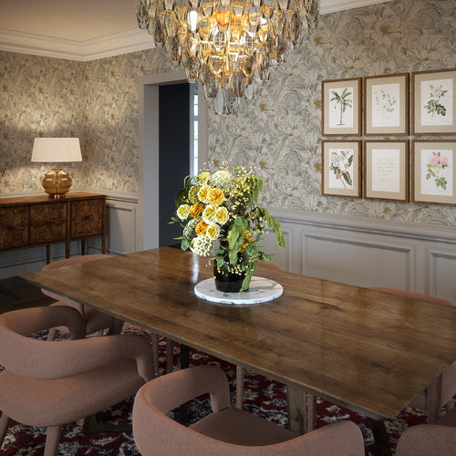 Lily of the Manor Wallpaper in Vintage Grey