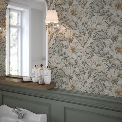 Lily of the Manor Wallpaper in Wild Nettle Green