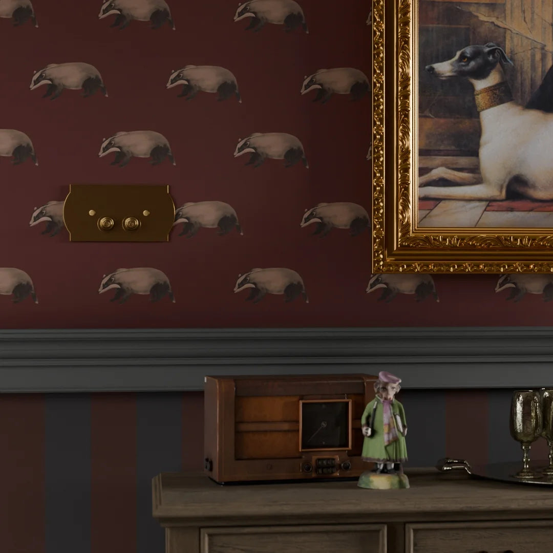 Lord Brocktree Wallpaper in Garnet