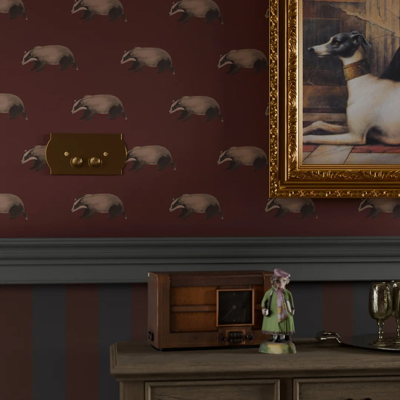 Lord Brocktree Wallpaper in Garnet