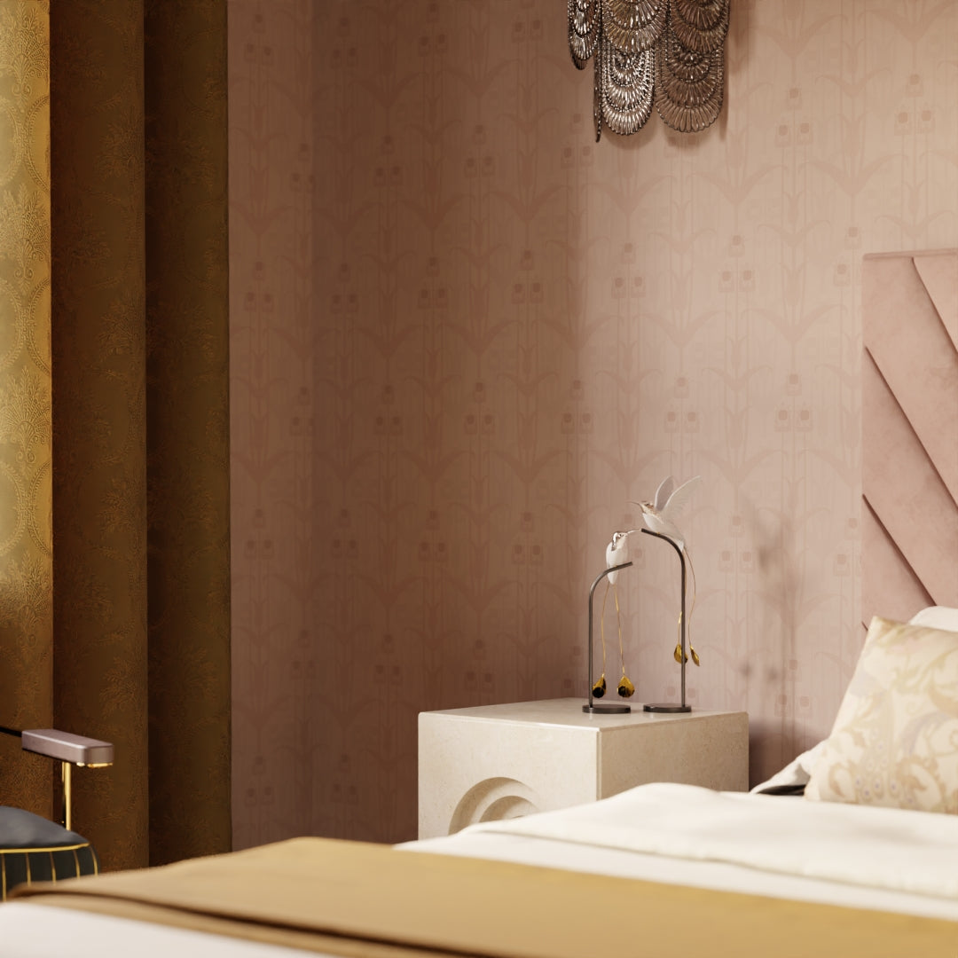 Mackintosh Wallpaper in Dusty Pink