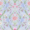 Maisie Wallpaper in Cerulean Blues and Pinks