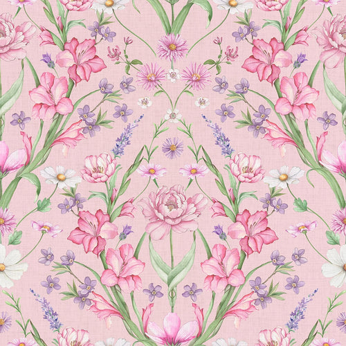 Maisie Wallpaper in Summer Pinks and Lilac