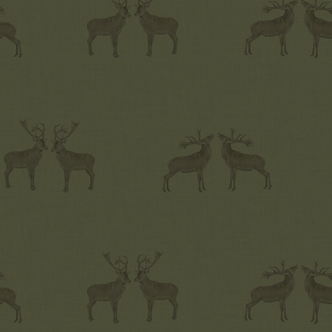 Sample of Majestic Stag Wallpaper in Gentleman Green