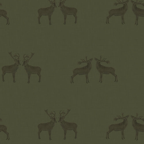 Sample of Majestic Stag Wallpaper in Gentleman Green