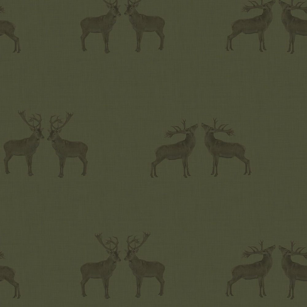 Majestic Stag Wallpaper in Gentleman Green