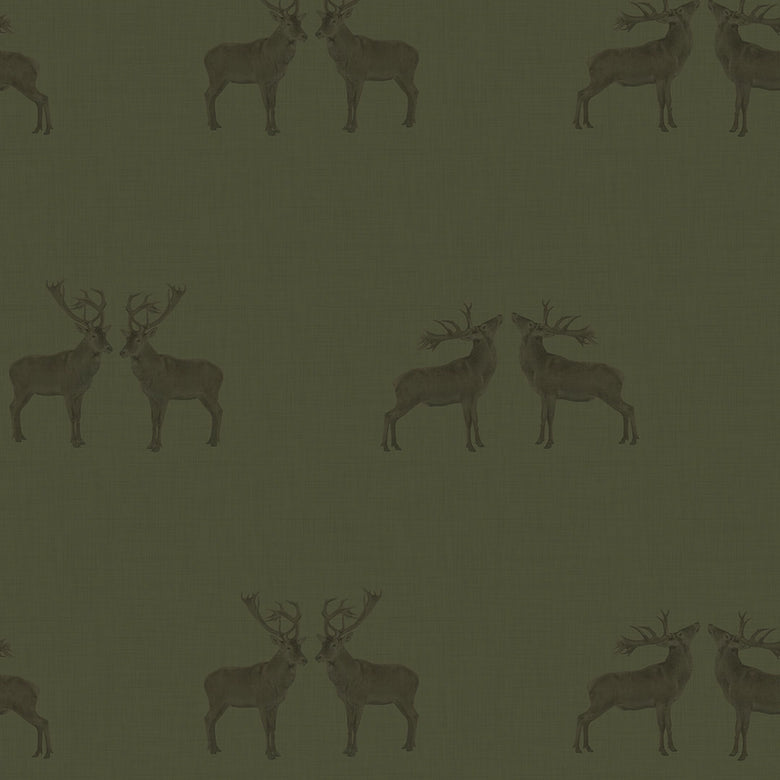 Majestic Stag Wallpaper in Gentleman Green