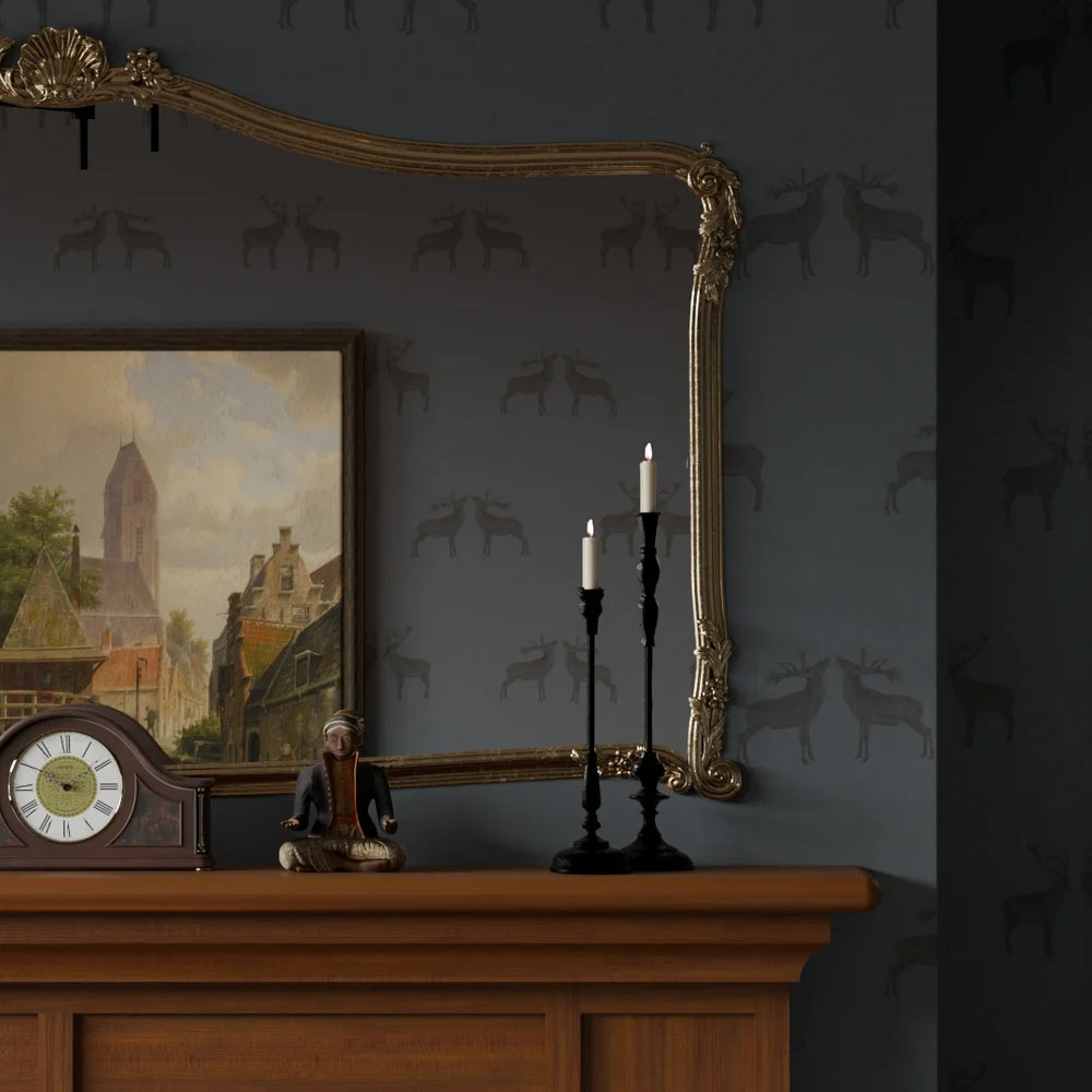 Majestic Stag Wallpaper in Oxford Blue