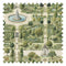 Manor House Garden Fabric in Greens on Parchment Cream