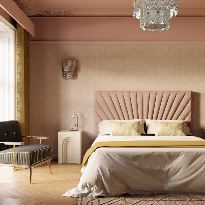 Massena Palace Wallpaper in Dusty Pink and Vintage Cream