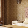 Massena Palace Wallpaper in Gold and Vintage Cream