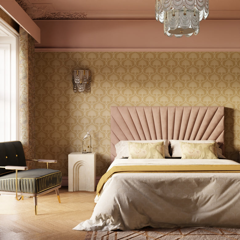 Massena Palace Wallpaper in Gold and Vintage Cream