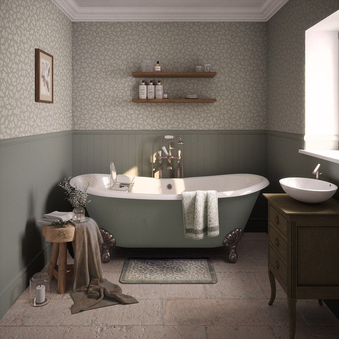 Mighty Oak Wallpaper in Sage Green