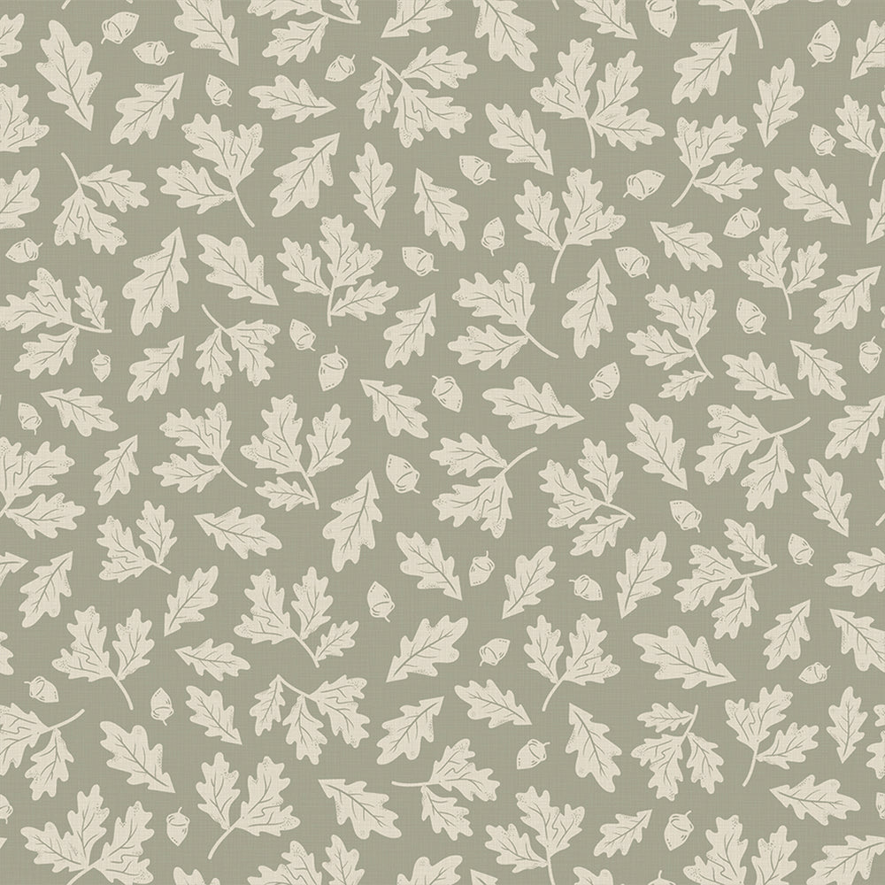 Mighty Oak Wallpaper in Sage Green