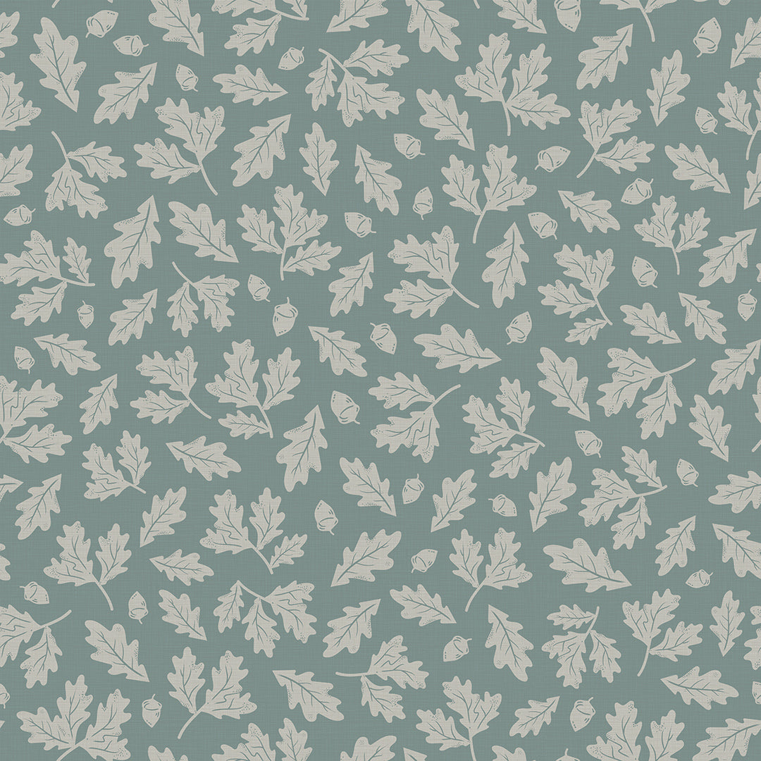 Mighty Oak Wallpaper in Steel Blue