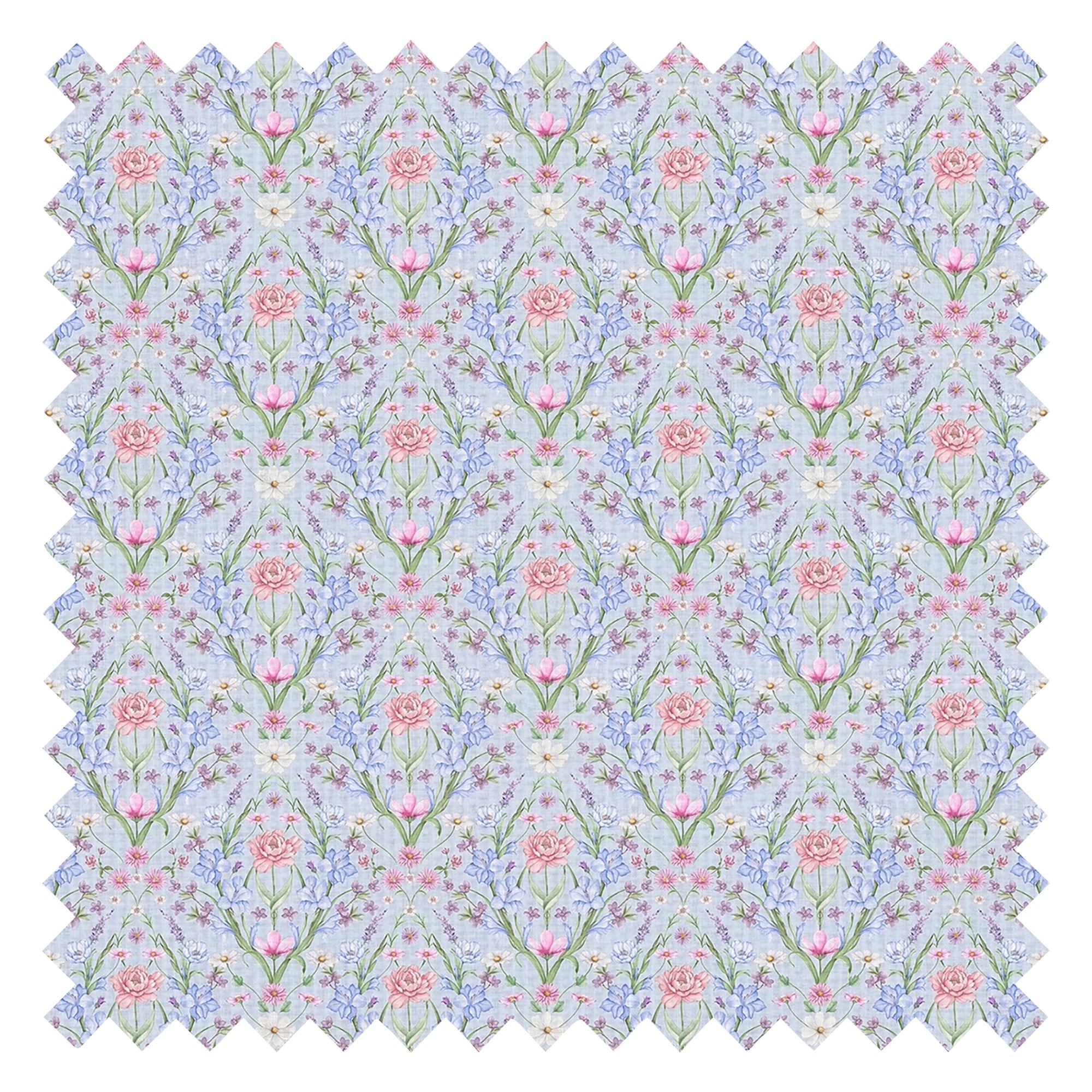 Miniature Maisie Fabric in Cerulean Blues and Pinks
