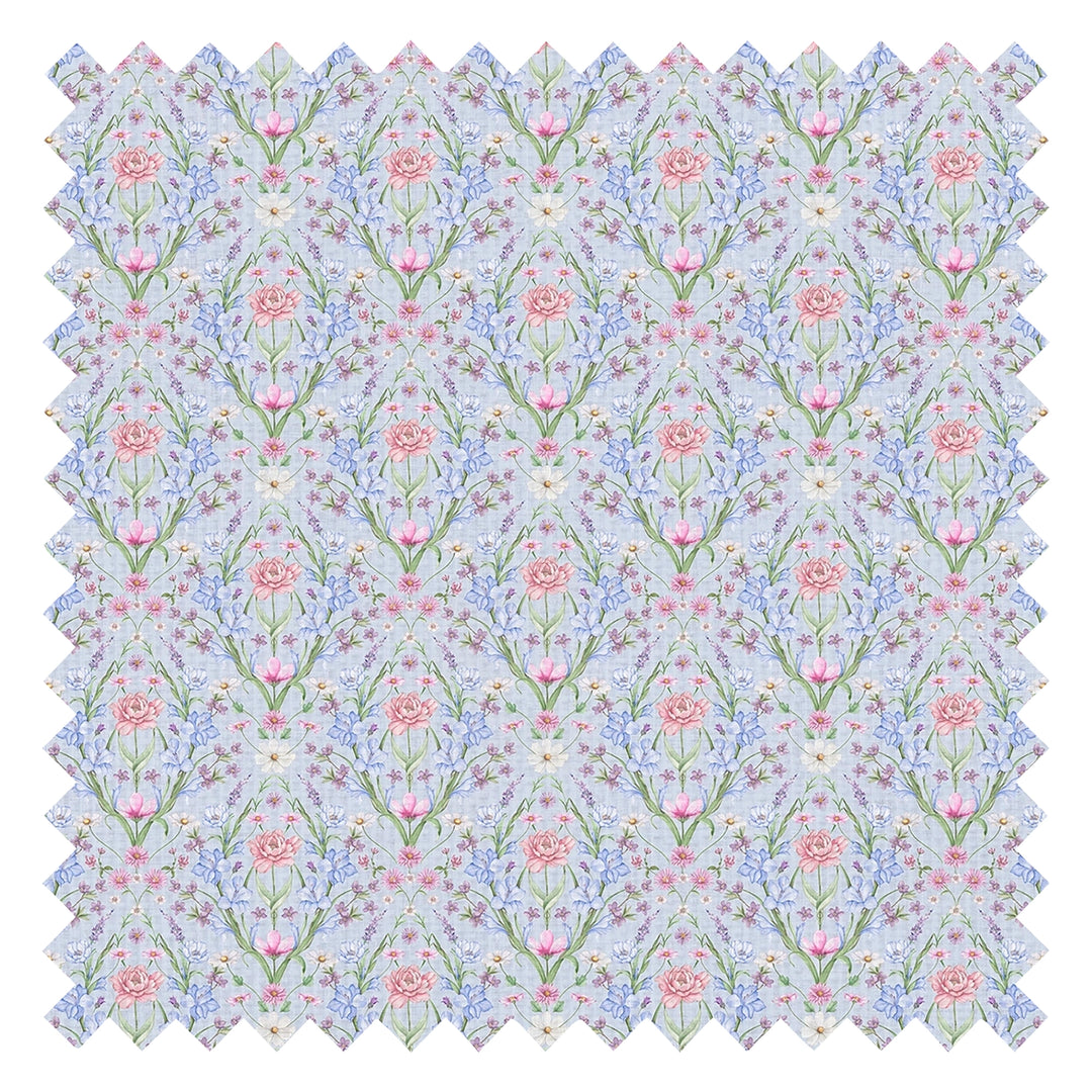 Miniature Maisie Fabric in Cerulean Blues and Pinks