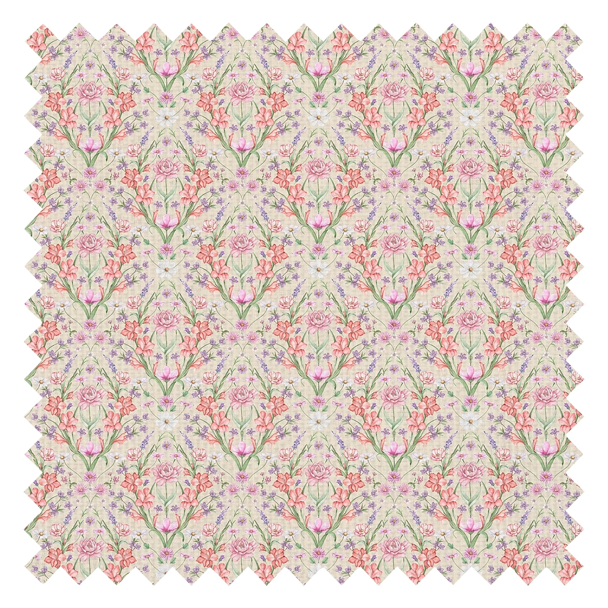Miniature Maisie Fabric in Summer Pinks and Oranges