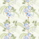 Miniature Palace Garden Wallpaper in Blue on Cream