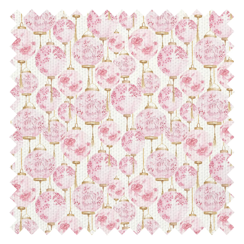Miniature Silk Lantern Fabric in Blossom Pink