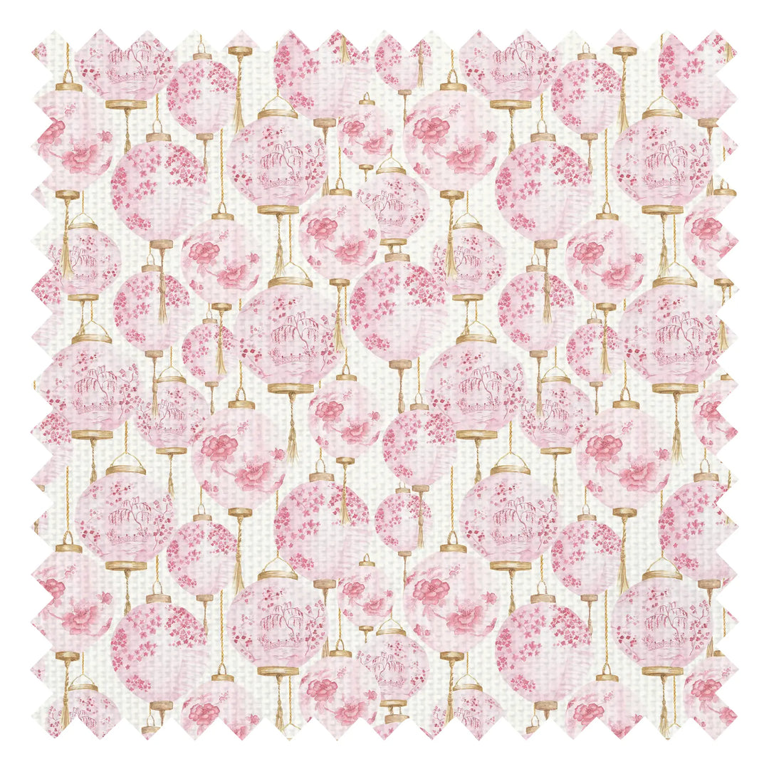 Miniature Silk Lantern Fabric in Blossom Pink