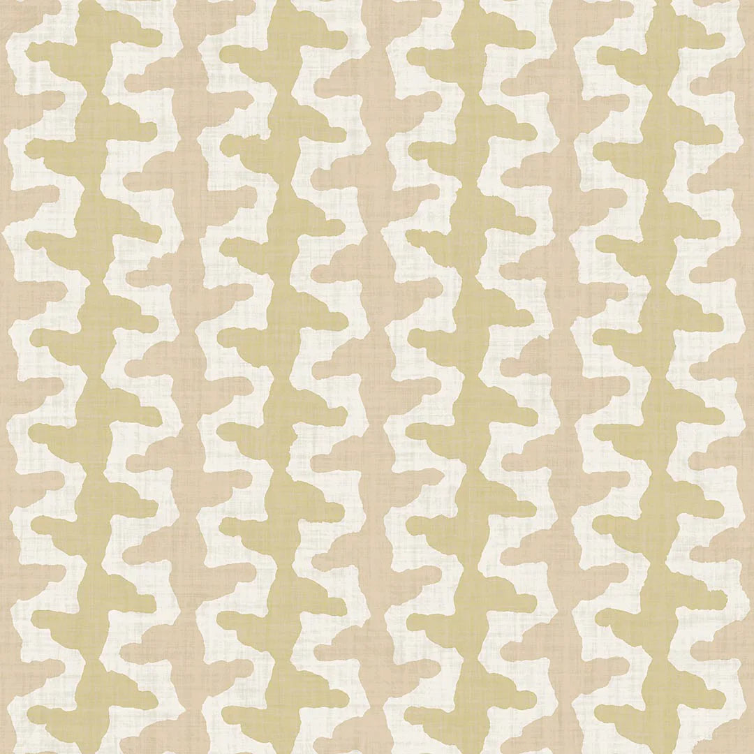 Sample of Morning Shore Wallpaper in Antique Gold and Soft Spice