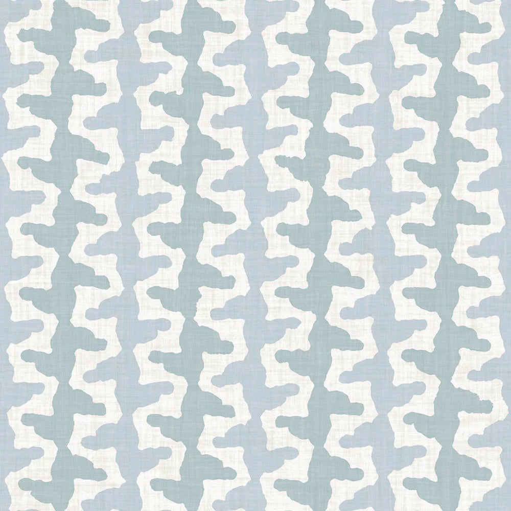 Sample of Morning Shore Wallpaper in Mineral Mist and Cornflower Blue