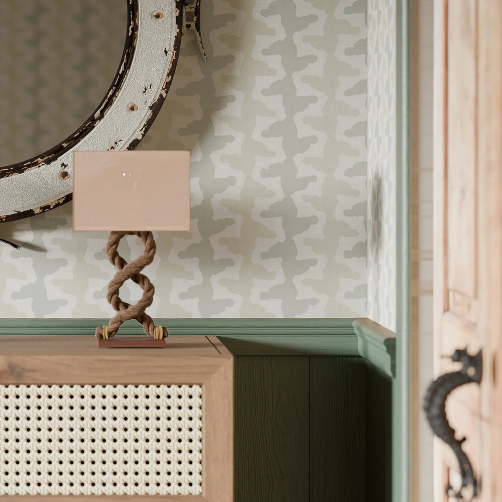 Morning Shore Wallpaper in Slow Cooked Sage and Rustic Green