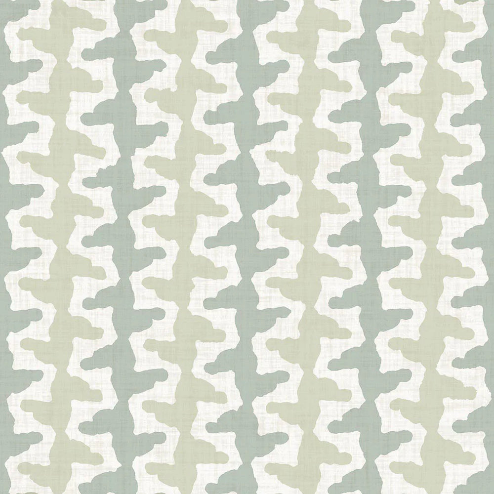 Morning Shore Wallpaper in Slow Cooked Sage and Rustic Green