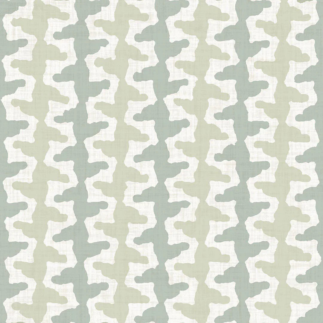 Sample of Morning Shore Wallpaper in Slow Cooked Sage and Rustic Green