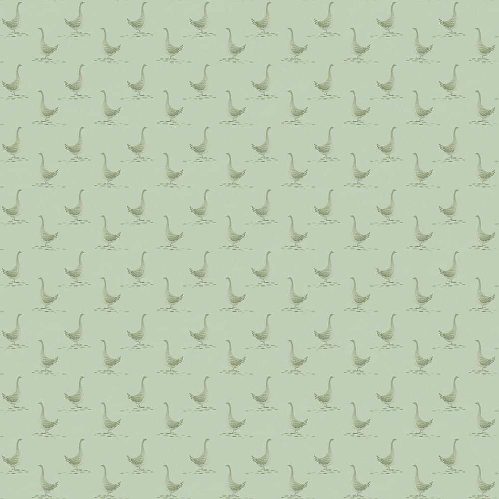 Mother Goose Wallpaper in Laurel Green