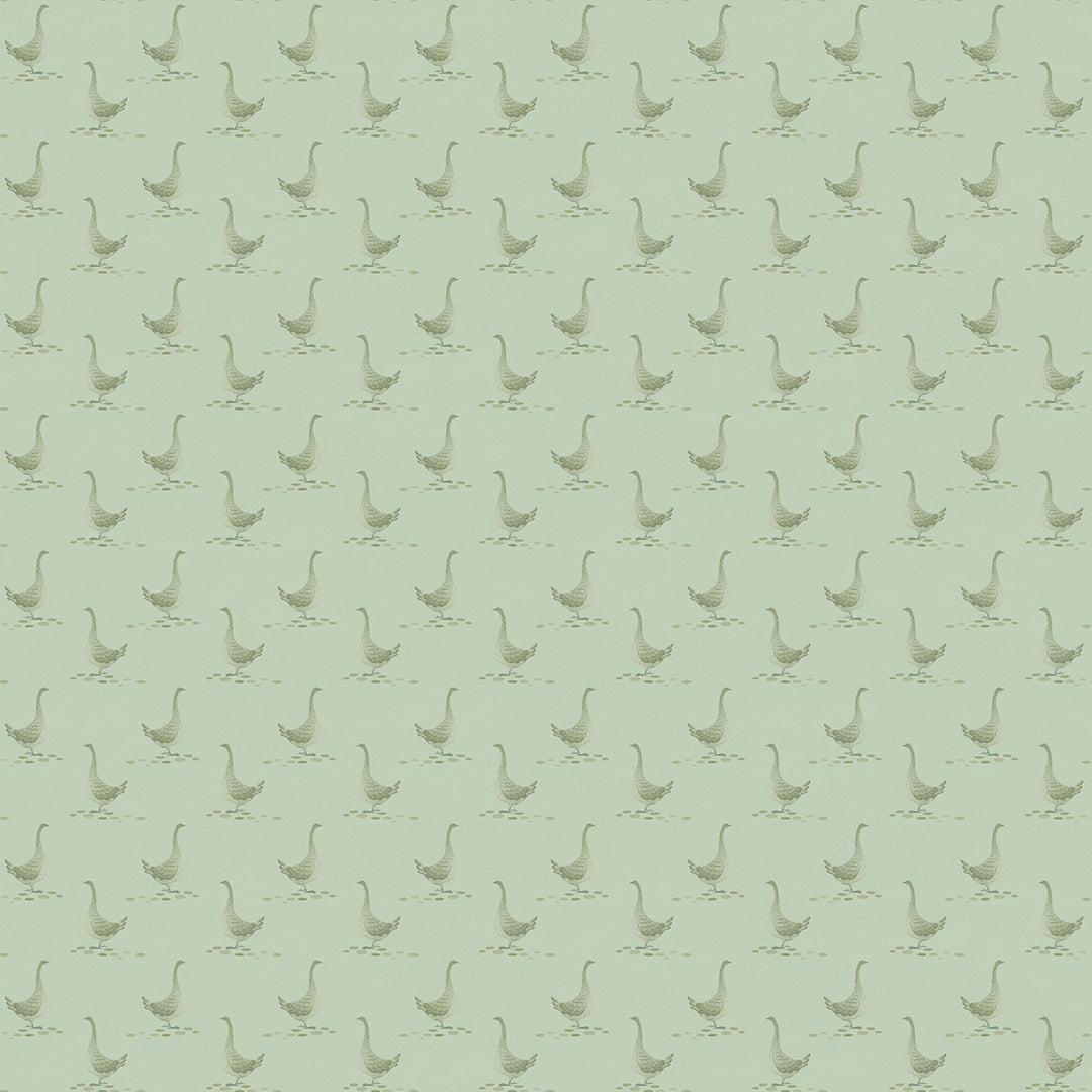 Mother Goose Wallpaper in Laurel Green