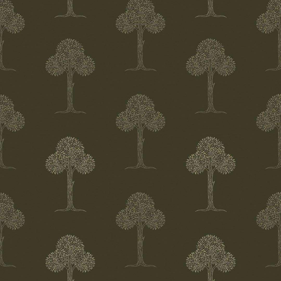 Sample of Mulberry Tree Wallpaper in Gentleman Green