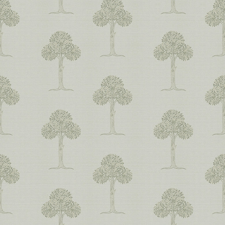 Mulberry Tree Wallpaper in Warm Grey on Natural