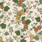 Forgotten Fruit Wallpaper in Persimmon and Ochre on Buttermilk Cream