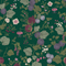 Forgotten Fruit Wallpaper in Wild Plum and Lavender on Verdant Green