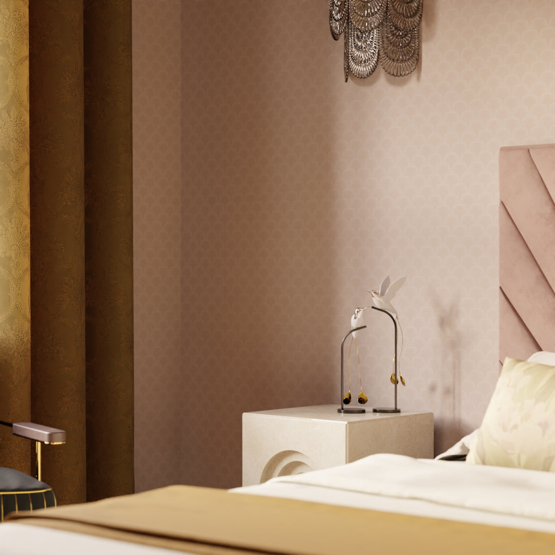 Nouveau Palm Wallpaper in Dusty Pink