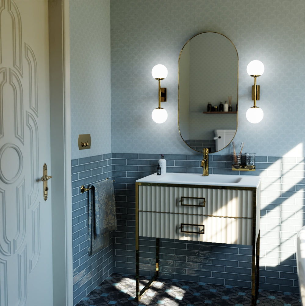 Nouveau Palm Wallpaper in Mineral