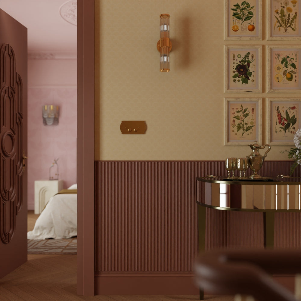 Nouveau Palm Wallpaper in Ochre