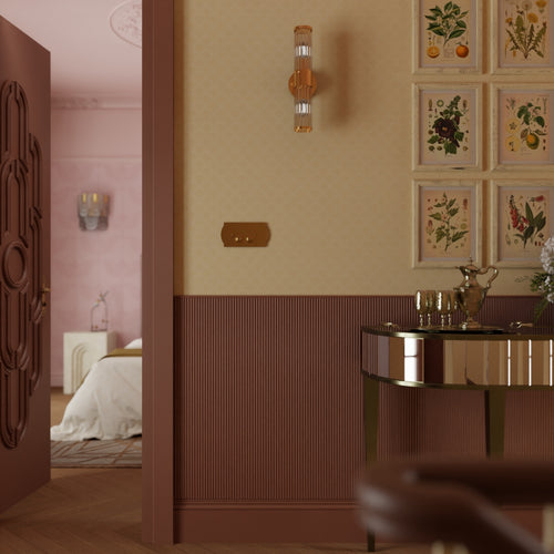 Nouveau Palm Wallpaper in Ochre