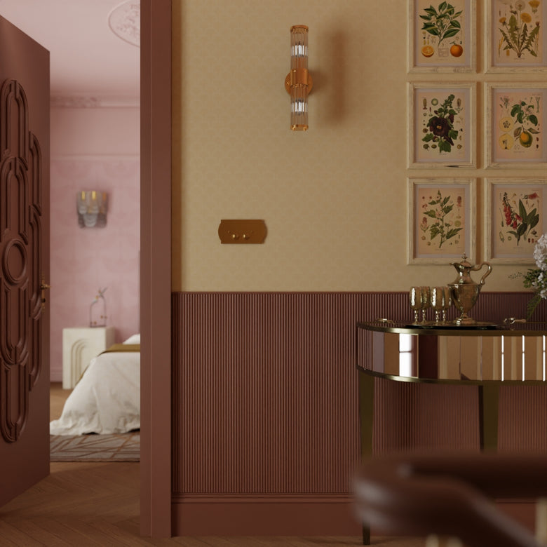 Nouveau Palm Wallpaper in Ochre