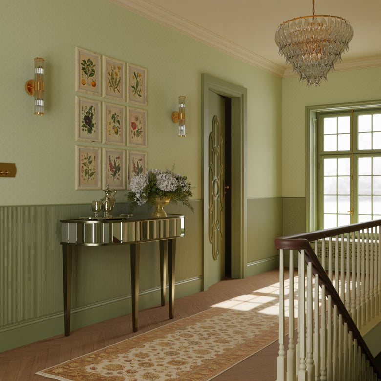 Nouveau Palm Wallpaper in Olive