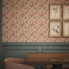 Ophelia Wallpaper in Dusty Pink, Ochre and Teal