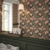 Ophelia Wallpaper in Moss and Blush Pink