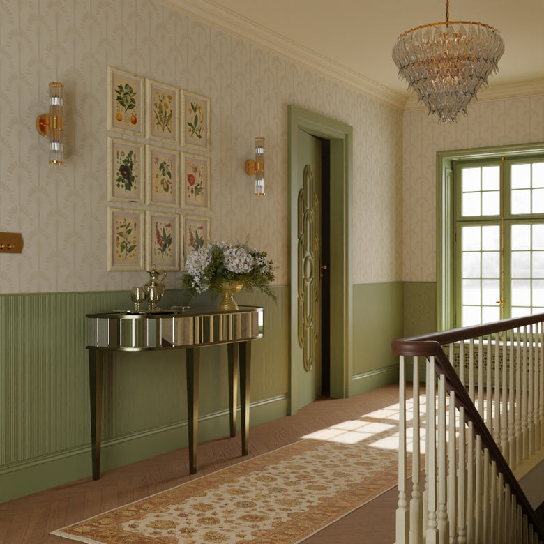 Palmette Wallpaper in Vintage Cream