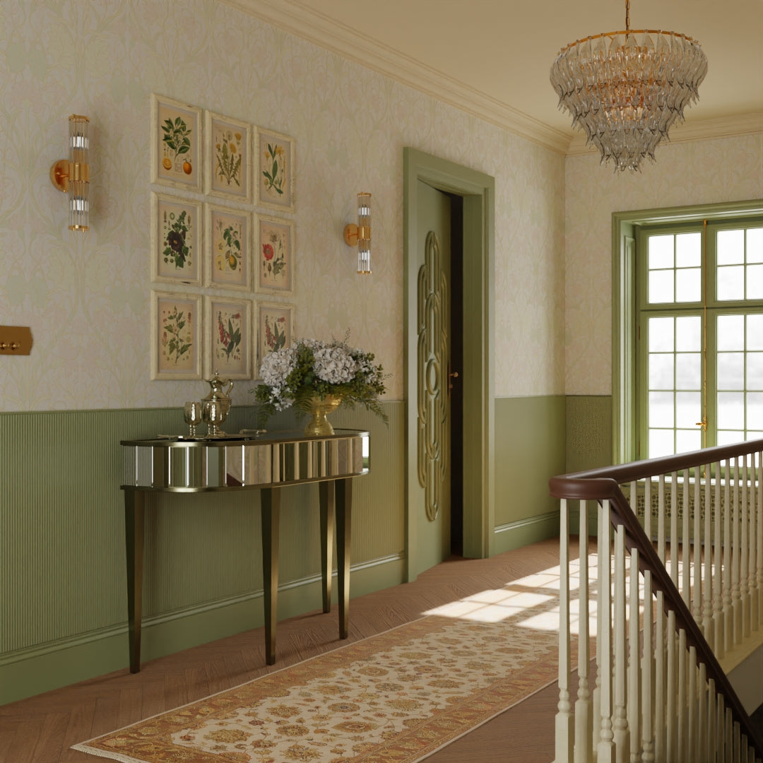 Parisienne Wallpaper in Pastel Hues on Pearl White