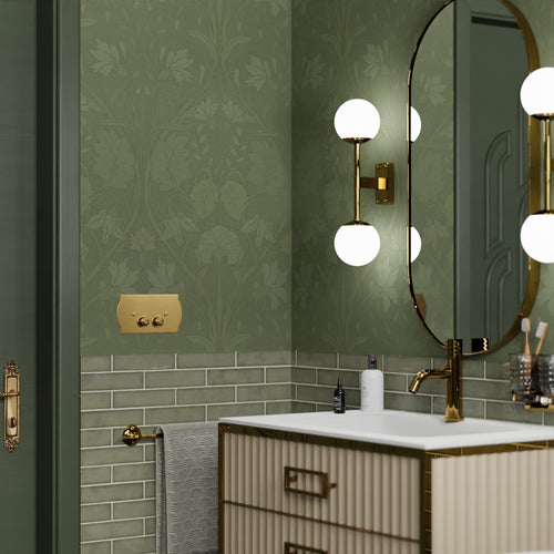 Parisienne Wallpaper in Shades of Olive