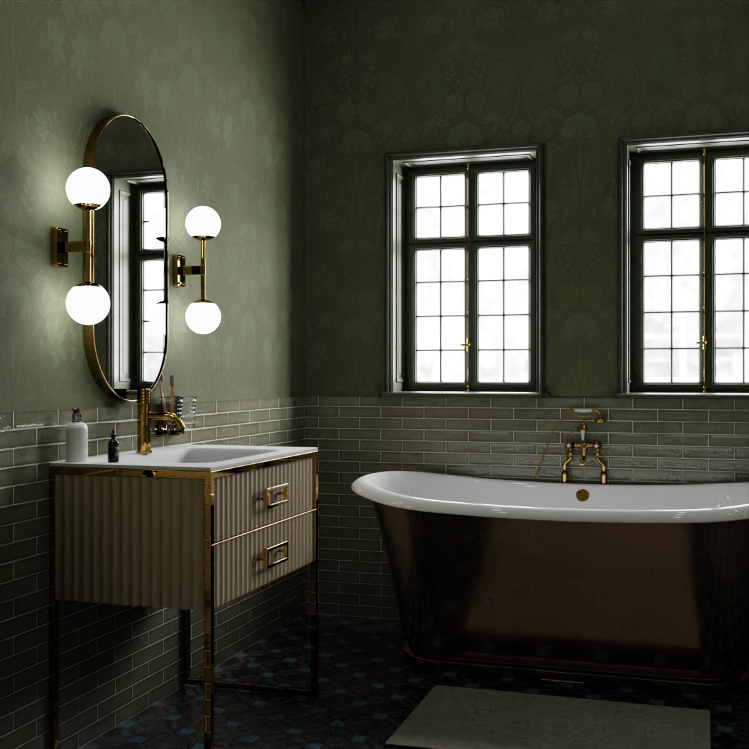 Parisienne Wallpaper in Shades of Olive