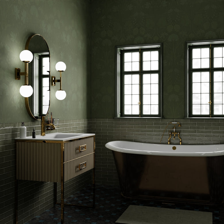 Parisienne Wallpaper in Shades of Olive