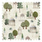 Pavilion Garden Fabric in Greens on Parchment Cream